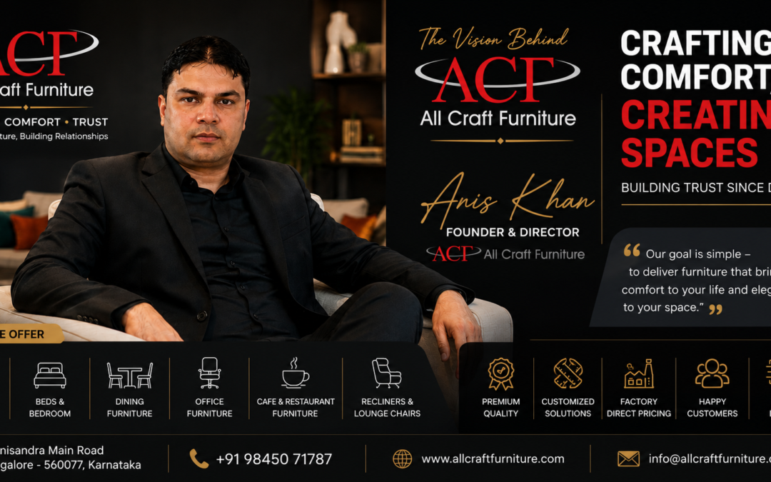 Anis Khan – The Visionary Founder Behind All Craft Furniture Bangalore’s Growing Success in Custom Furniture Manufacturing 2026